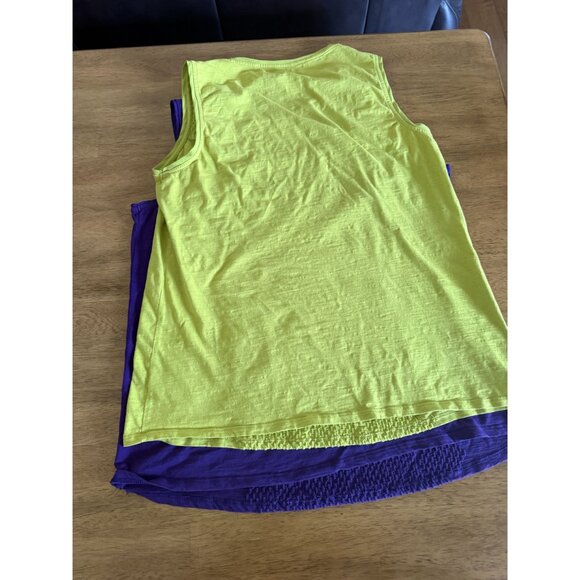 Coldwater Creek Womens XL Sleeveless Tank Tops Lime Green & Purple Textured - Picture 2 of 7